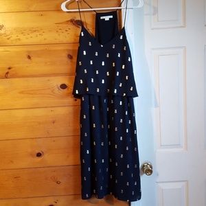 Navy and Gold Pineapple Dress